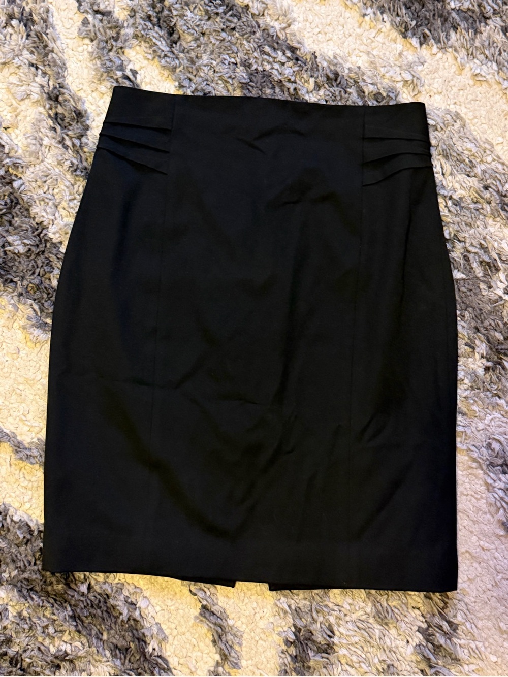 Express Black Ponte Pencil Skirt with Waist Pleats
